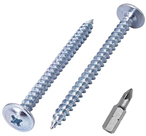 SKIR'CO (30 piezas) Acero chapado en zinc 5.0 x 60 mm Tornillos de madera plateada, tornillos de metal, cabeza de oblea, Pozidriv, autorroscantes