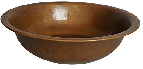 BOCbco Tragbare Rustikale Feuerstelle Für Den Außenbereich, Multifunktionales Kupferbecken, Verbrennungsfass, Kupfer-Feuerschale Für Camping-Picknick/38X10Cm