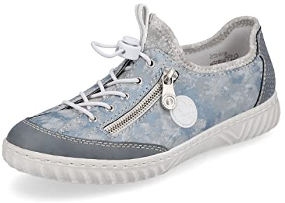 Rieker Damen Sneaker N0963, Frauen Schnürschuhe,lose Einlage,Low-tie,schnürschuhe,schnürer,Sneaker,Halbschuhe,Freizeitschuhe,blau (12),38 EU / 5 UK