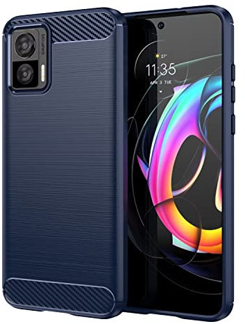 Topme Silikonhülle für Motorola Moto Edge 30 Neo (6.28 Inches), [handyhülle im Gebürsteten Texturstil] - Blau