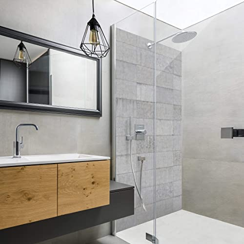 Duschrückwand Steinoptik - Beton Ziegeloptik grau, Badrückwand Hartfolie Smart Glanz 0,35 mm, 1-teilig 200x80 cm