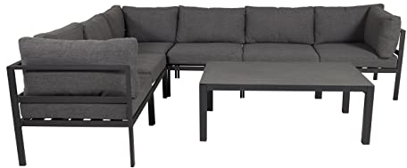 Venture Home Copacabana-Mesa de sofá-Negro/Cristal Tabla, 120x70