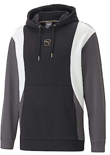 PUMA Herren King Top Hoody Schweiß, Black-Shadow Gray White, S