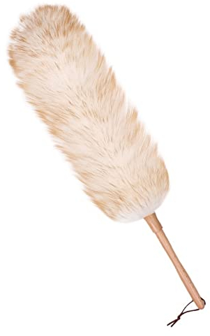 Plumeau Plumeau en Laine Douce Plumeau avec Manche en Bois Brosse Outil de Nettoyage Plumeaux en Laine d'Agneau pour Nettoyage de Véhicules Bureau et Ménage Dusters à Poignée (Couleur : Rose-moyen)