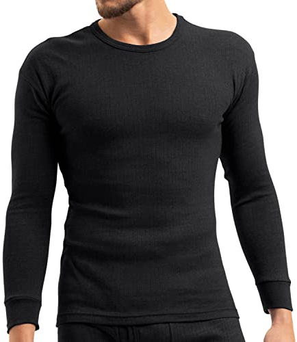MT Herren Ski- und Thermounterhemd - Winter Unterwäsche Langarm - Schwarz 3XL