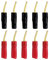 10pcs 2mm Speaker Pin Tip Connectors Black & Red Copper Plated Banana Male Plugs Screw Type Set