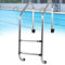 DOZPAL Schwimmbadleiter für Innen-/Außenpools, Edelstahl-Poolrolltreppe mit 2 dicken, verschleißfesten Pedalen – Tragfähigkeit 180 kg,C