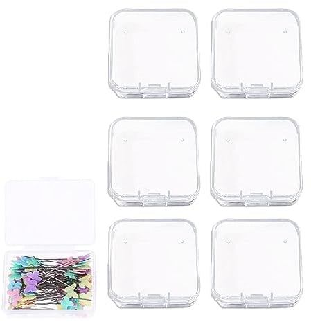 Gunwon 6pcs Square Clear Plastic Storage Containers Box with lids,Mini Clear Plastic Box for Items Pills Jewerlry Findings Tiny Bead,Hardware and Other Small Items Accessories(5.5x5.5cmx2cm)