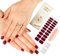 Gel Nail Stickers, ZAHRVIA 20PCS Semi Cured Gel Nail Polish Stickers Wraps Adhesive Gel Nail Stickers with Nail File Stick, Prep Pads & Sealing Strip- Wine Red