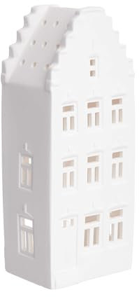 BUTLERS Teelichthaus Grachtenhaus mit Staffelgiebel 17cm - Amsterdam - Weihnachtshäuser weißem Porzellan | Windlicht Haus für die Krippe, Weihnachtsdorf Häuser, Weihnachtsdekoration