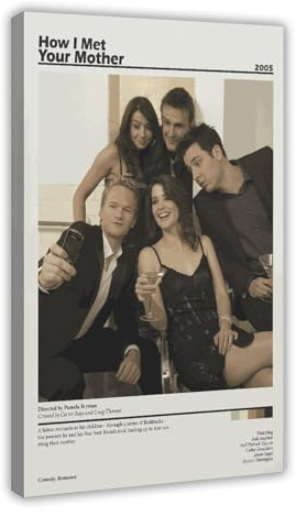 Klassisches Filmposter How I Met Your Mother (5) Leinwand Poster Wandkunst Dekor Druck Bild Gemälde für Wohnzimmer Schlafzimmer Dekoration Rahmenstil 60 x 90 cm