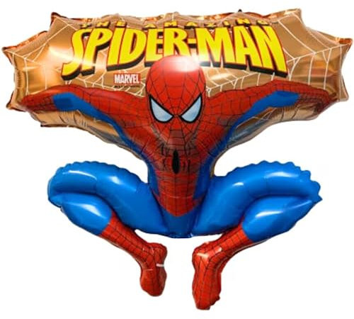 Toyland® 31-Zoll-Folienballons in Form eines springenden Spider-Man-Charakters – Partyballons für Kinder (Gold)