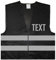 Wunschtext personalisierbar Dein Text Warnweste BZW. Signalweste mit reflektierendem Aufdruck - Größe XXL / 3XL, Schwarz