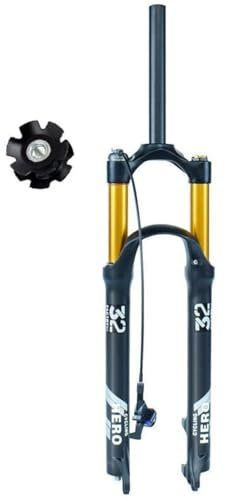 26 27.5 29 Ultra-léger Fourche Suspension Air VTT XC AM Vélo Montagne Fourches Avant Voyage 120mm QR 9mm 1 1/8 Droit Absorbant Les Chocs Verrouillage (Color : Gold Remote, Size : 29inch)