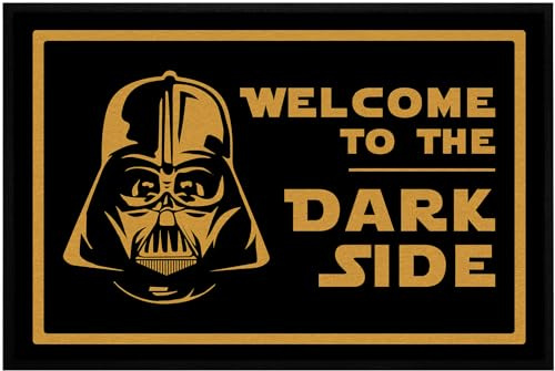 OM3® lustige Fußmatte mit Spruch - Welcome to The Dark Side - Film Science Fiction Parodie I - rutschfest & waschbar - 60x40cm -