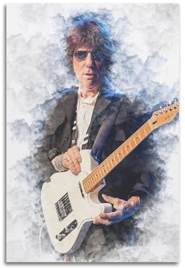 VZRSQZK Poster, Motiv: Gitarrist Jeff Beck, dekoratives Gemälde, Leinwand, Wandposter und Kunstdruck, modernes Familienschlafzimmer, Dekorposter, 40 x 60 cm