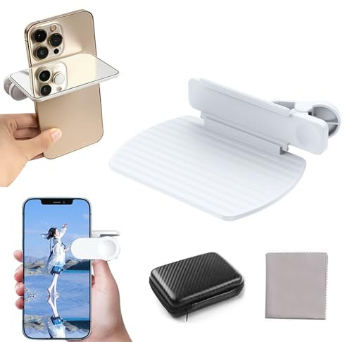 Andoer Tragbares Smartphone-Kameraspiegel-Reflexionsclip-Kit mit Tragetasche, Reinigungstuch, verstellbarem Handy-Reflexionsclip