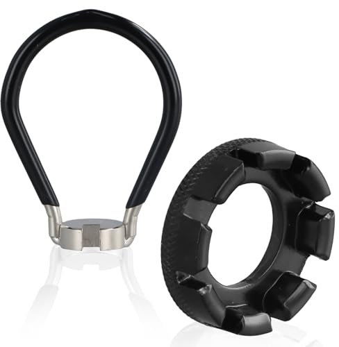 Naapesi Llaves para Radios de Bicicleta, 6 Tamaños 10-15 Calibre, Llave de Radios de Rueda para Bicicleta, Herramienta Ajustador de Llave de Radios para Reparar Radios de Bicicleta (Negro)
