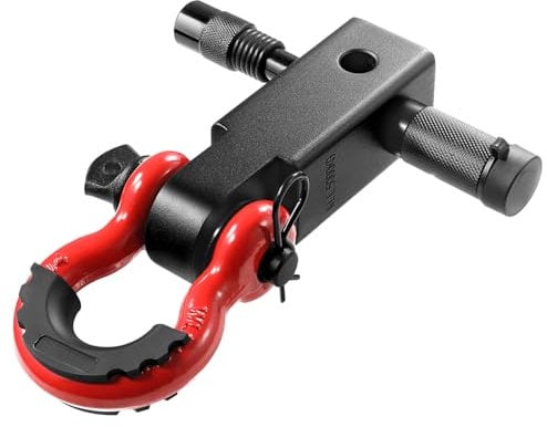 VEVOR Ricevitore per Gancio di Traino, Adatto per Ricevitori 50 mm Resistenza alla Rottura di 29,9 T, Grillo ad Anello a D con Perno Bloccaggio Gancio Traino, Gancio per Carichi Pesanti Recupero