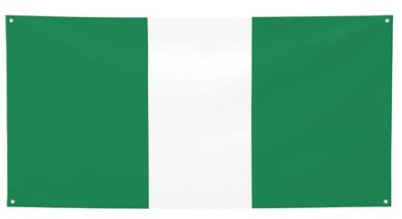 Bandera de Nigeria con estampado de bandera de Nigeria, decoración colgante para interiores y exteriores, patio, jardín, porche, valla, tienda de pared