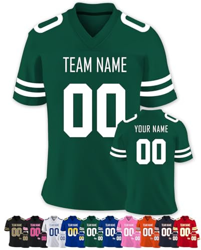 FwSYouMAI Personalizzata Maglietta da Football Americano Uniformi Nome della Squadra Personalizzato per Uomo e Donna e Bambino
