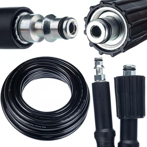 Rosfix Manguera de alta presión 5 m M22-Click – Nylon reforzado, 200 bar, 60 °C | Repuesto para hidrolimpiadora Lavor Army, Cruiser, Dive, Galaxy, Ikon, Ninja, STM | Accesorio lavado