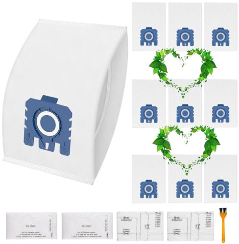 Jinsihou 10 Pack 3D FJM & GN Dust Bag Replacements Compatible with Miele Compact C1 C2 Classic C1, Complete C1 C2 C3, S227 S240 S270 S290 S300i S400 S500 S600 S700 S2 S4 S5 S6 S8 Series Vacuum Cleaner