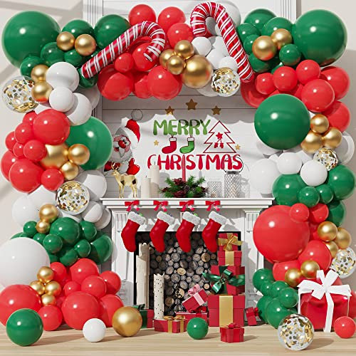 Luftballons Girlande Weihnachten, Weihnachts Party Deko Ballon Girlande Weihnachten Grün Rot für Neujahr Supplies Xmas Dekoration Geburtstagsfeier zum Thema