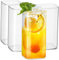 ADESUGATA Vasos de 500 ml, juego de 4 vasos cuadrados delgados, elegantes vasos de bar para agua, jugo, cerveza, bebidas, cócteles y bebidas mixtas