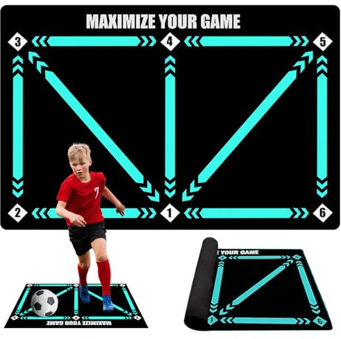 Eabofrin Fussball Matte Ballkontrolle, 60x90 cm, rutschfeste Fussballmatte Training, Fußball Schritt Trainingsmatte, Kick Matte Fussball, Stabil und Langlebig Geschenke für Fußballfan