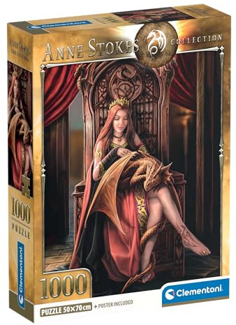 Clementoni Puzzle Anne Stokes Freunde für Immer 1000 Teile Erwachsene - HQ Collection - 70 x 50 cm - Anspruchsvolles Puzzle 14-99 Jahre - 39959