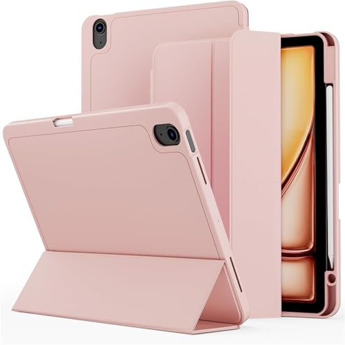 IENYU Étui de protection pour iPad 2024 Air13/2024 Pro 13/2024 Pro11 avec fente pour stylo (rose, 2024 air13)
