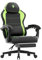 Dowinx Sedia da gioco, ergonomica, in pelle PU con supporto lombare, funzione massaggio e schienale largo, portata fino a 150 kg, verde chiaro