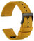 WOCCI 18mm Segeltuchstoff Uhrenarmband, Schnellverschluss, Ersatzband, Schwarze Schnalle (Gelb)