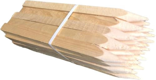 Holzpfähle Buchenholz Quadratisch 25 Stück - Längen 140 cm Holzpflöcke für Markierungen Robuste Spitze Tomatenstäbe Pflanzstäbe Zaunpfosten Tomaten Rankhilfe 25 mm x 25 mm