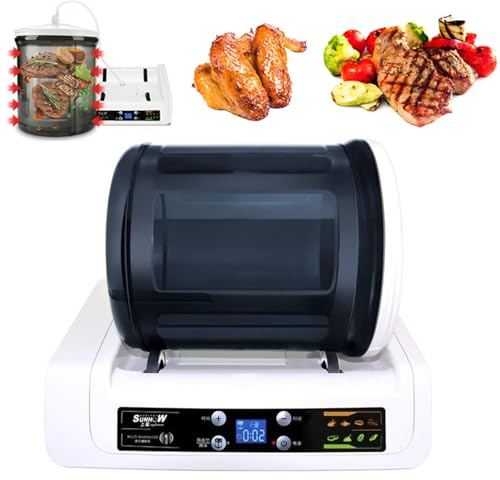 RSQQL Kommerzielle Vakuum-Tumbler-Mariniermaschine, 5-l-Fleisch- und Gemüseklopfer mit LED-Anzeige, automatischer Abschaltung, 0-10-Stunden-Timer for Grill/Restaurants