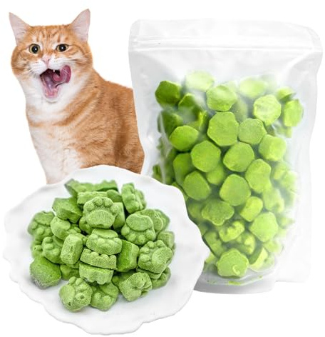 100g Katzengras Snack, Gefriergetrocknet Katzengras, Katzengras Sticks, Gefriergetrocknet Snacks für Katzen, Katzengras Fertig für Zahnpflege Haarknäuel Entfernen