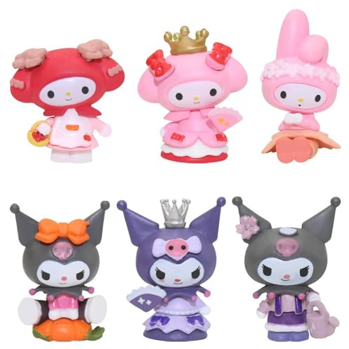 6 Stück Cake Topper Set, 2 Art 3D Zeichentrick-Anime-Figuren Geburtstag Tortendeko, Figuren kuchen deko, Muffin Deko, Mini Cartoon Puppendeko, Geeignet für Geburtstags deko von Jungen und Mädchen