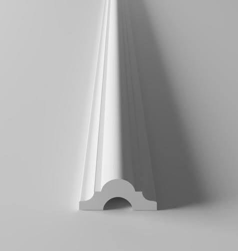 Cornice per parete Boiserie conf. da 10 mt profilo decorativo 3D in PVC autoestinguente - verniciabili - Montaggio facile - (Mis.1,3X2,4X200 cm)