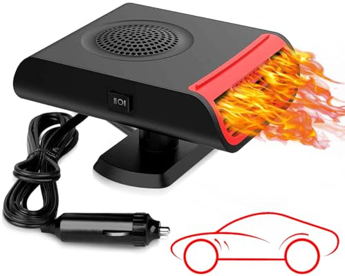 Showvigor Auto Heizung, 12V Heizlüfter 2 in 1 Schnelle Kühlung/Heizung Zigarettenanzünder Autoheizer für Fahrzeuge Schnelle Heizung Luft