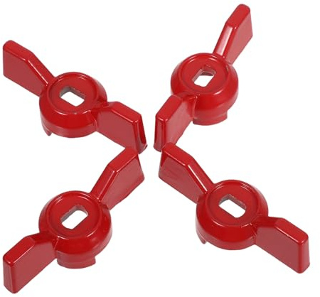 4 Piezas Manija de Válvula Tipo Ala Roja 6x10 MM para Grifo Exterior | Aleación de Aluminio, Ajuste para Válvula de Gas y Sistemas Domésticos, Diseño de Fácil Instalación