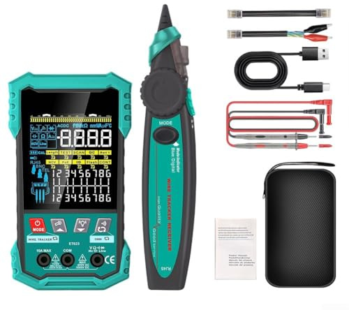 Netzwerkkabeltester, ET622 Multifunktionstester mit ET623 Multimeter, 2-in-1 Draht-Tester für Ethernet-RJ45-Leitungstests (ET623)