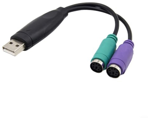 Hochwertiger Usb Zu Für Ps2 Adapter Konverter Für Maus Und Tastatur Mit Integriertem Chip Für Kvm Systeme 15cm Leitung Schwarz