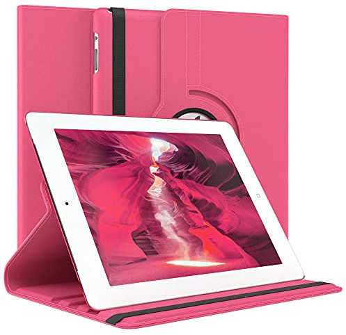 EAZY CASE - Tablet Hülle für iPad 2 / iPad 3 / iPad 4 Schutzhülle 9.7 Zoll Smart Cover Tablet Case Rotationcase zum Aufstellen Klapphülle 360° drehbar mit Standfunktion Tasche Kunstleder Pink
