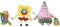 HDmirrorR Spongebob - Pack 3 Peluches Bob (18cm) + Patrick (22cm) + Gary (13cm) - Qualität Soft