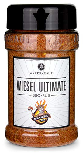 Ankerkraut Wiesel Ultimate, leicht scharfe BBQ Rub Gewürzmischung zum Grillen, 260g im Streuer