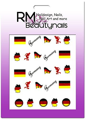 RM Beautynails Stickers pour ongles Motif drapeau allemand