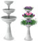 Bama Spa Blumenständer mit 3 Pflanzschalen Blumen Pflanz Säule Treppe Schale Kräuter Topf Weiß