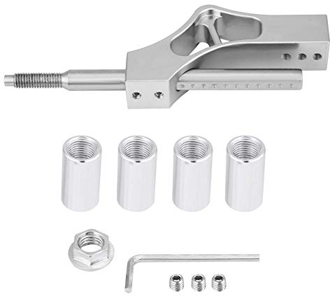 Auto Schaltknauf Extender Shifter Schaltknaufverlängerung, Erweiterung Edelstahl Höhenverstellbar Hebelverlängerung für manuelle Schaltknauf(Silver)