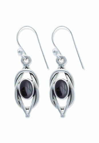 Silber Ohrhänger Damen mit Edelstein | echtes Silber, verschiedene echte Steine zur Auswahl, handarbeit aus Indien, im Geschenkbeutel